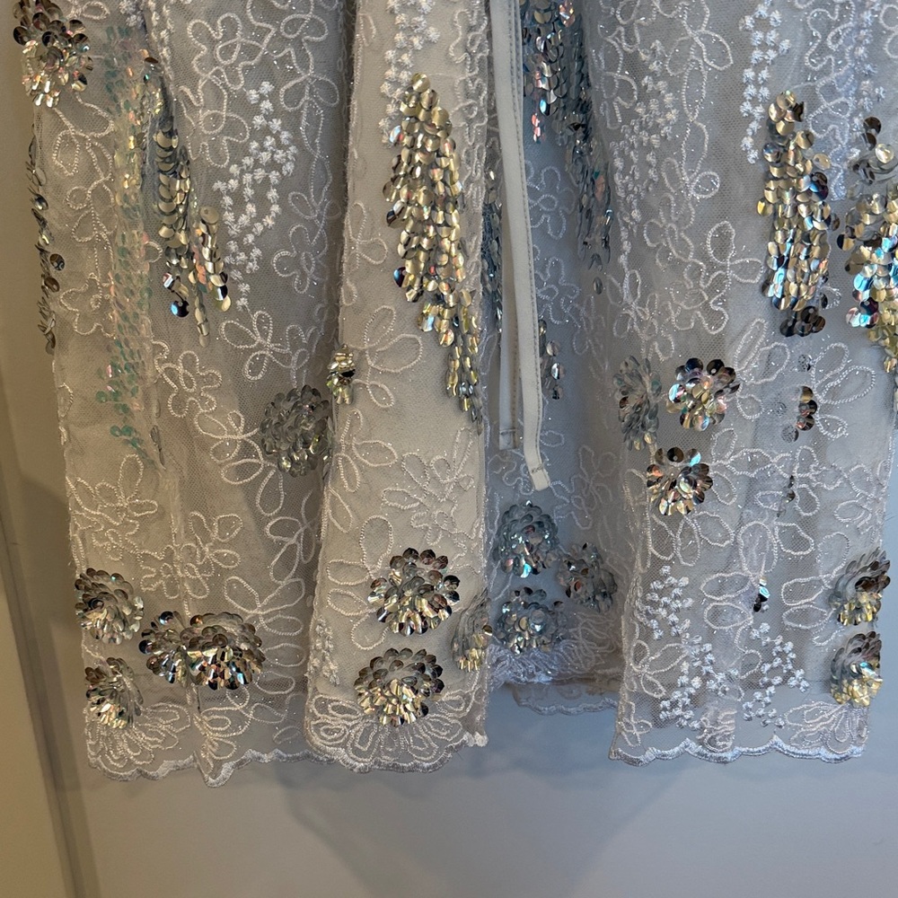 For Love & Lemons Silver Sequin Mini Dress - Picture 15 of 15